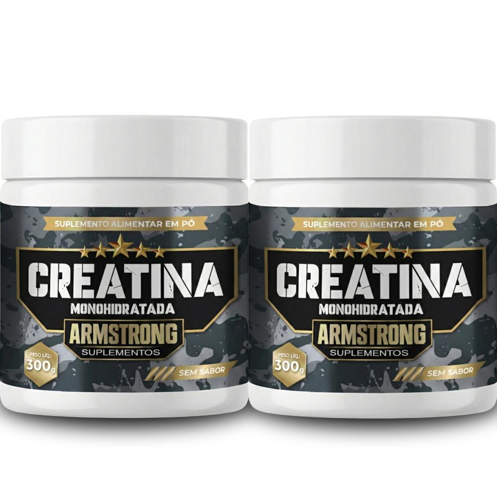 Creatina Armstrong Pó 100% Pura Monohidratada Sem Sabor – 300g – Suplemento Performance