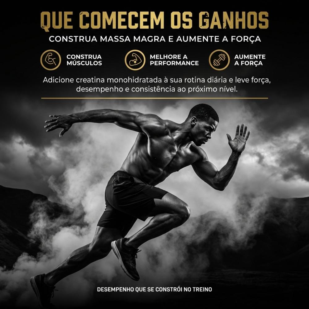 Creatina Armstrong Pó 100% Pura Monohidratada Sem Sabor – 300g – Suplemento Performance