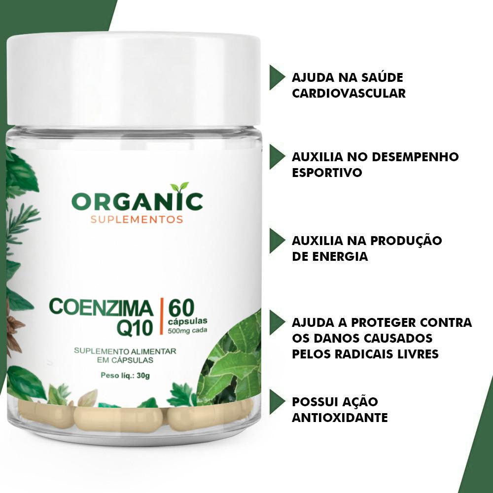 Coenzima Q10 100mg - Organic Suplementos - 60 Cápsulas