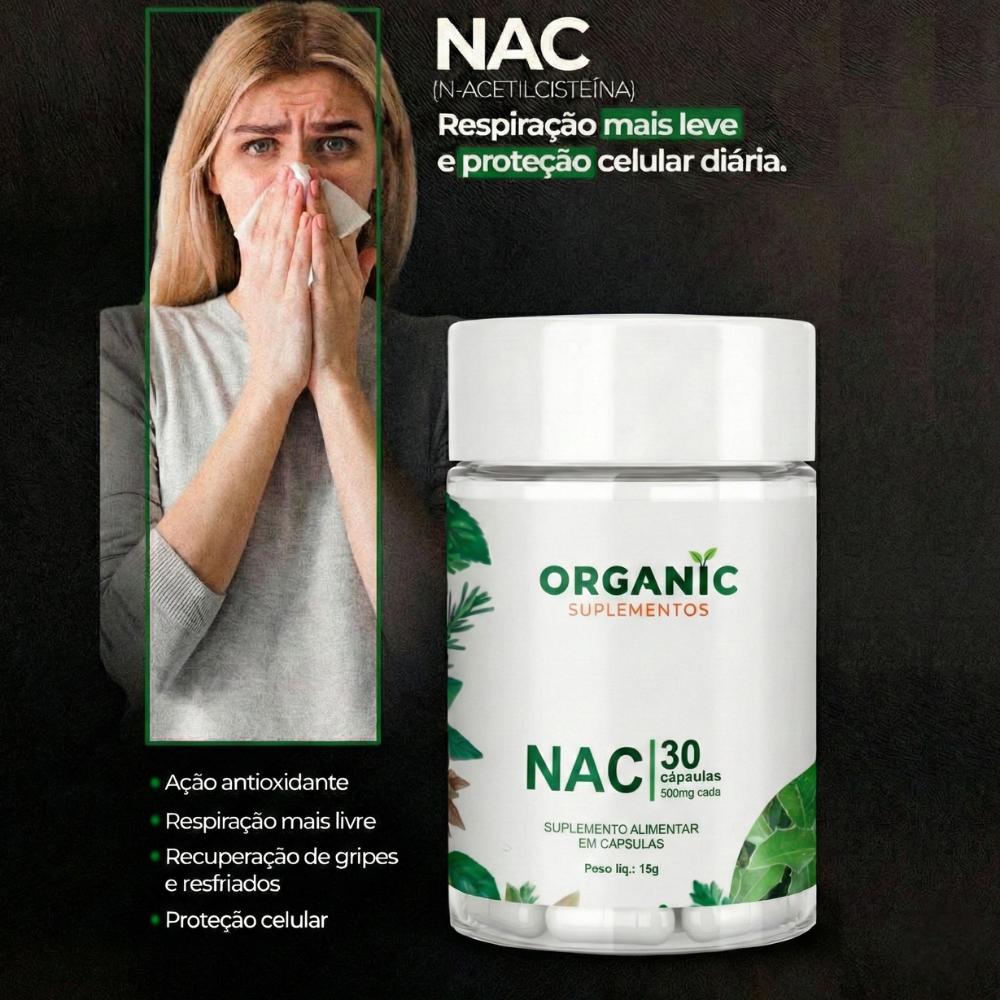 NAC N-Acetil L-Cisteína Organic Suplementos