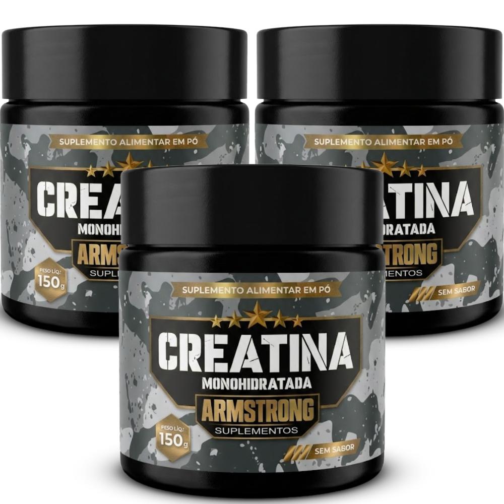 Creatina Monohidratada Armstrong 100% Pura em Pó Sem Sabor – 150g – Suplemento Performance