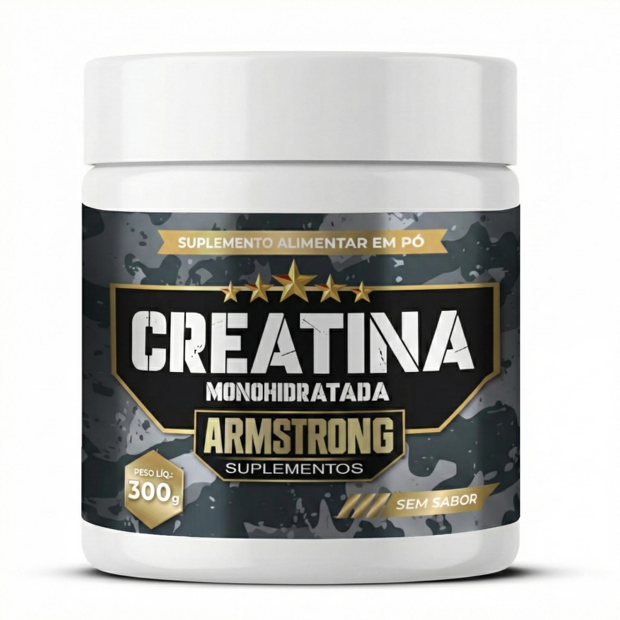 Creatina Armstrong Pó 100% Pura Monohidratada Sem Sabor – 300g – Suplemento Performance