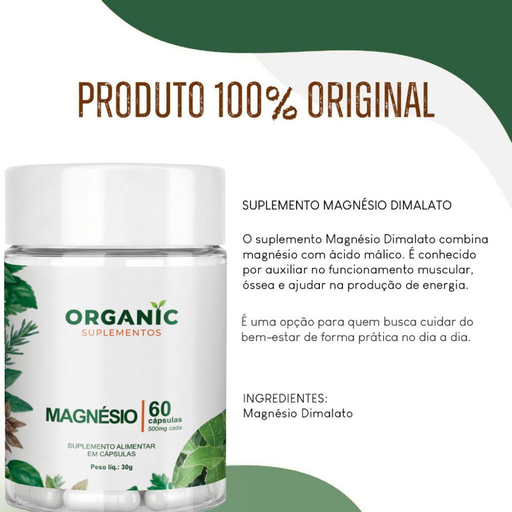 Magnésio em Cápsulas Organic Suplementos