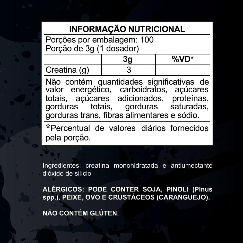 Creatina Armstrong Pó 100% Pura Monohidratada Sem Sabor – 300g – Suplemento Performance