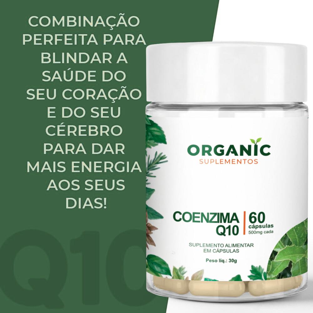 Coenzima Q10 100mg - Organic Suplementos - 60 Cápsulas